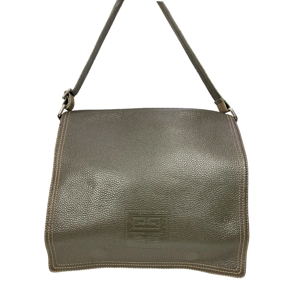 Givenchy Olive Green Pebbled Leather Messenger Shoulder Bag Large Spain
